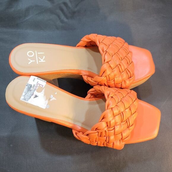 BRAND NEW YOKI BLOCK HEEL BRAIDED STRAP DETAILS WOMEN"S SANDAL S2 - Picture 8 of 13